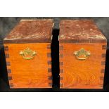 A pair of mahogany boxes, rally car interest, 36cm wide, 29cm high, 23.5cm deep