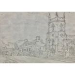 After LS Lowry Village Street pencil sketch, 20cm x 29cm