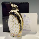 A Royal Crown Derby paperweight, Galapagos Penguin, Endangered Species Collection, commissioned by