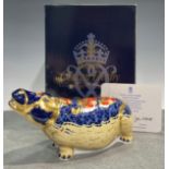 A Royal Crown Derby paperweight, Hippopotamus, exclusive gold signature limited edition, 929/2,