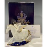 A Royal Crown Derby paperweight, Pegasus, the first of a pair of Mythical Beasts exclusive to