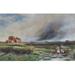 Ernest Heywood Yorkshire Moorland signed, watercolour, 19cm x 30.5cm