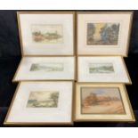 Pictures and Prints - F J Lees, Windsor Castle From The Thames, signed, watercolour; three other