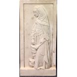 Interior Furnishings - a rectangular shaped plaster plaque, signed A.LEJEUNE, 82cm high, 39cm wide