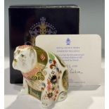 A Royal Crown Derby paperweight, Harrods Bulldog, specially commissioned by Harrods, limited edition