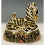 A Royal Crown Derby paperweight, Zebra, an Excusive Signature Edition for Harrods of