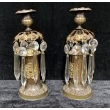 A pair of Regency mantel candle lustres, 24cm high, c.1825