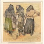 Alick Knight (1903 - 1983) Three Figures signed, the mount inscribed To Our Friend Dorothea Sharp,
