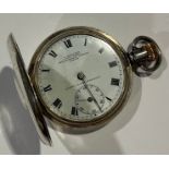 A silver half hunter pocket watch, L. Mumford, 1 Fen Court, Fenchurch Street, London, Birmingham