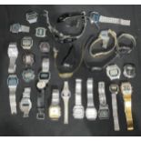 A collection digital wristwatches, including Casio, Seiko, Pulsar, etc, approx. 30