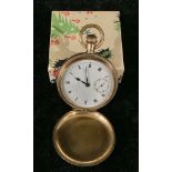 A gold plated hunter pocket watch, Thomas Russell, Liverpool, c.1930