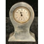 A George V silver desk clock, Birmingham 1919, 9cm high