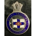 Automobilia - an enamel car badge, Royal Yachting Association