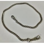 A silver Albert chain, 41cm long
