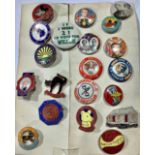 Collectors - a collection of vintage enamel and tin badges; Mickey Mouse Chums, Rupert, Cococub,