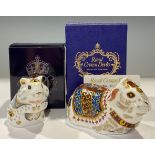 A Royal Crown Derby paperweight, Ponchito Guinea Pig, limited edition 73/1,250, gold stopper,