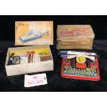 Toys and Juvenalia - a Mettype Junior Toy typewriter, boxed and a Mettoy rotary printing machine,
