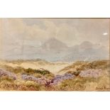 J W Carey Slieve Donard signed, dated 1915, titled, watercolour, 17cm x 25cm