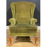 A retro mid-20th century Parker Knoll PK 976 wing chair, 100.5cm high, 71.5cm wide, the seat 44cm