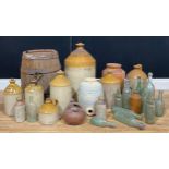 Advertising Bottles - a large slab sealed two tone stoneware flagon, incised Wilson & Company,