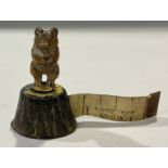 Needlework Interest- a Victorian novelty tape measure, as a standing bear