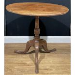 A George III mahogany tripod occasional table, 70cm high, 78cm diameter, c.1780