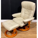 An Ekornes Stressless chair and footstool (2)