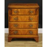 A George III style mahogany bachelor’s chest, fold-over top above four long drawers, 77.5cm high,