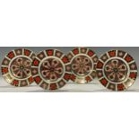 A set of four Royal Crown Derby 1128 Imari pattern tea plates, 16cm diameter, first quality