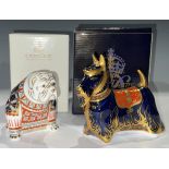 A Royal Crown Derby paperweight, Bulldog, gold stopper, 10cm high, date mark for 1993, boxed;
