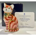 A Royal Crown Derby paperweight, Cheshire Cat, specially commissioned by John Sinclair, exclusive
