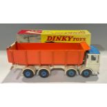 Toys & Juvenalia - a Dinky Toys 925 Leyland dump truck with tilt cab, white cab and chassis with