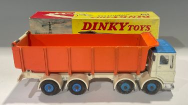 Toys & Juvenalia - a Dinky Toys 925 Leyland dump truck with tilt cab, white cab and chassis with