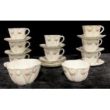 A Foley Wileman tea set comprising eight breakfast teacups, twelve saucers, slop bowl and sugar