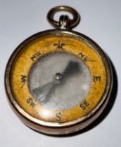A Victorian 9ct gold compass Albert fob