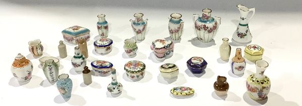 A collection of Continental porcelain dolls house miniature vases, early 20th century and later;