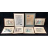Charles Crombie, by, Rules of Golf, a set of six lithographic prints, Perrier advertising giveaways,