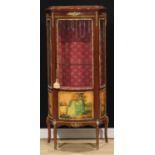 A Louis XV style gilt metal mounted vitrine, 151cm high, 67cm wide, 36cm deep