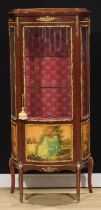 A Louis XV style gilt metal mounted vitrine, 151cm high, 67cm wide, 36cm deep