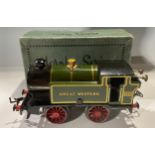 Toys & Juvenalia - a Hornby O Gauge tinplate and clockwork GW 0-4-0 tank locomotive, GW green