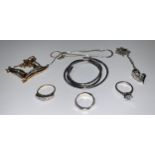 Silver Jewellery - various, chains, rings, necklace, etc