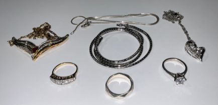 Silver Jewellery - various, chains, rings, necklace, etc