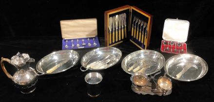 Silver and Plated Ware - a set of six silver commemorative spoons, Silver Jubilee 1977, cased; a