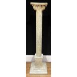 Interior Decoration - a painted softwood statuary pedestal, 99cm high, the top 19.5cm wide