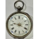 A late 19th century Swiss silver fob watch