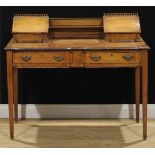A Victorian gilt metal mounted oak Carlton House type writing desk, by Maple & Co, stamped, 92cm