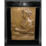 Hibbert C. Binney (1819 - 1887), after, Elizabeth M. Lea, bronze rectangular plaque, in high relief,