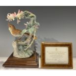 A Royal Worcester bird model, Nightingale and Honeysuckle, modelled by Dorothy Doughty, limited