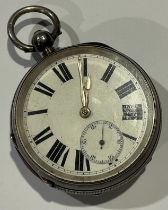 A silver fusee pocket watch, H.J. Rudelsheim, Wolverhampton, Chester 1892