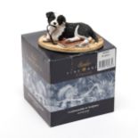 A Border Fine Arts Classic hand painted figurine, B0860 Walkies, modelled as a Border Collie Dog,